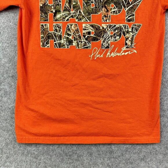 Duck Commander T Shirt Adult M Orange Camo Happy Graphic Phil Robertson SS Mens - Picture 5 of 11